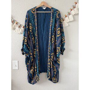 Ariat Ella Multicolor Southwestern Open Front Kimono Wrap Coverup Festival Beach